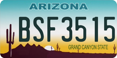 AZ license plate BSF3515
