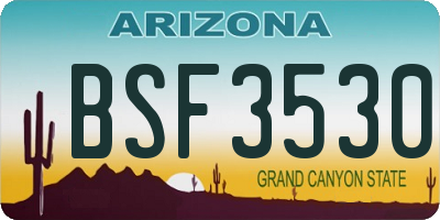 AZ license plate BSF3530