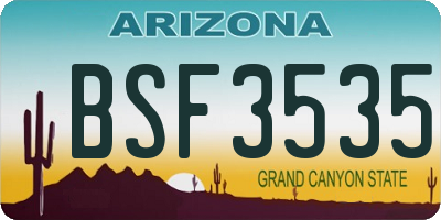 AZ license plate BSF3535