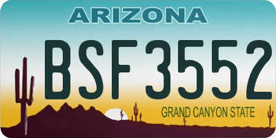 AZ license plate BSF3552