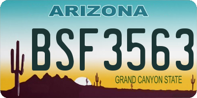 AZ license plate BSF3563