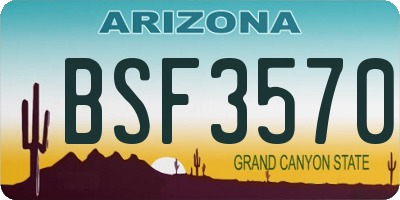 AZ license plate BSF3570