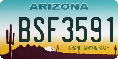 AZ license plate BSF3591