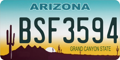 AZ license plate BSF3594