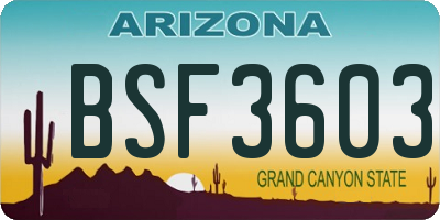 AZ license plate BSF3603