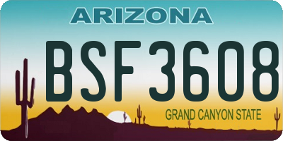 AZ license plate BSF3608