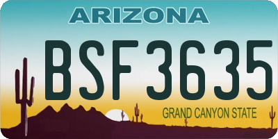 AZ license plate BSF3635