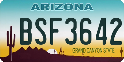 AZ license plate BSF3642