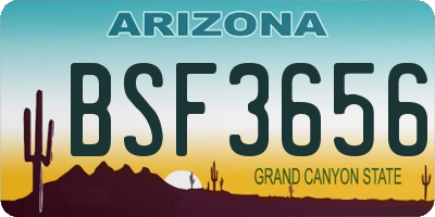 AZ license plate BSF3656