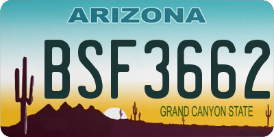 AZ license plate BSF3662