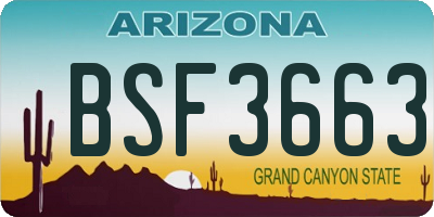 AZ license plate BSF3663