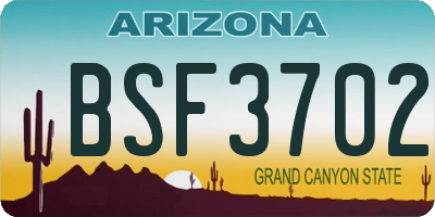 AZ license plate BSF3702