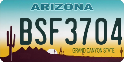 AZ license plate BSF3704