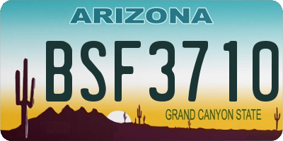 AZ license plate BSF3710