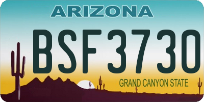 AZ license plate BSF3730