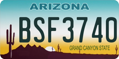 AZ license plate BSF3740