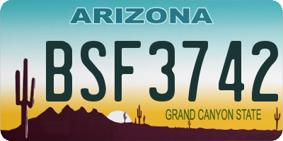 AZ license plate BSF3742