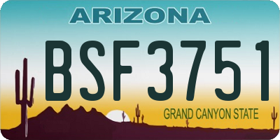 AZ license plate BSF3751