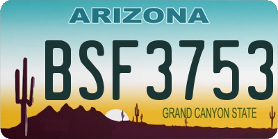 AZ license plate BSF3753
