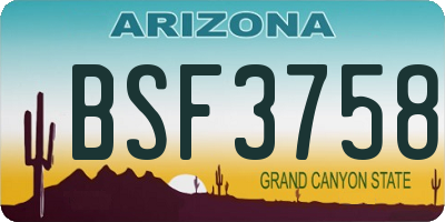 AZ license plate BSF3758