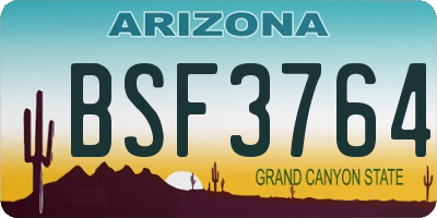 AZ license plate BSF3764