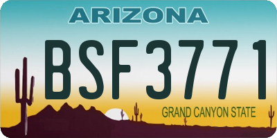 AZ license plate BSF3771