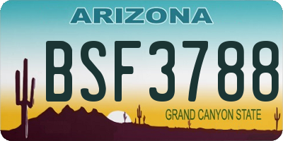 AZ license plate BSF3788