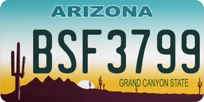 AZ license plate BSF3799