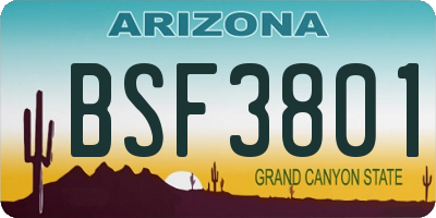 AZ license plate BSF3801