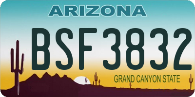 AZ license plate BSF3832