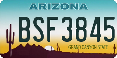 AZ license plate BSF3845