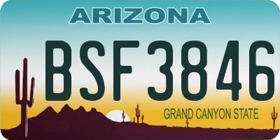 AZ license plate BSF3846