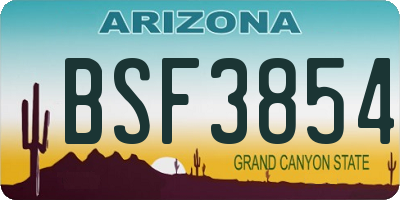 AZ license plate BSF3854