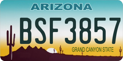 AZ license plate BSF3857