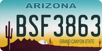 AZ license plate BSF3863