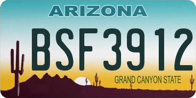 AZ license plate BSF3912