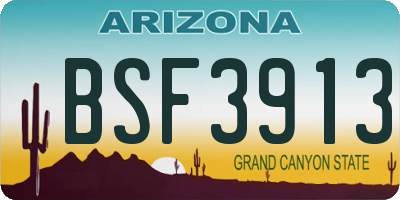 AZ license plate BSF3913