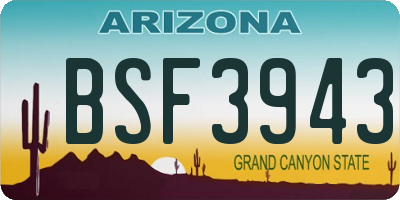AZ license plate BSF3943