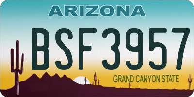 AZ license plate BSF3957