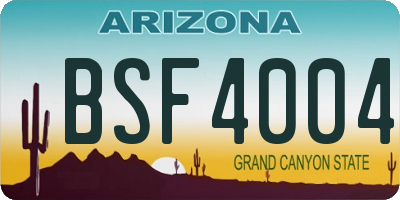 AZ license plate BSF4004