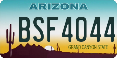 AZ license plate BSF4044