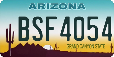 AZ license plate BSF4054