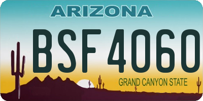 AZ license plate BSF4060