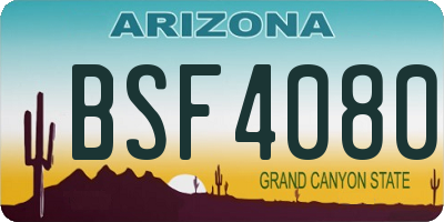 AZ license plate BSF4080
