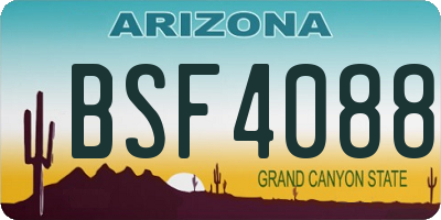 AZ license plate BSF4088