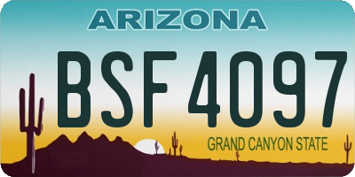 AZ license plate BSF4097