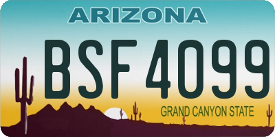 AZ license plate BSF4099