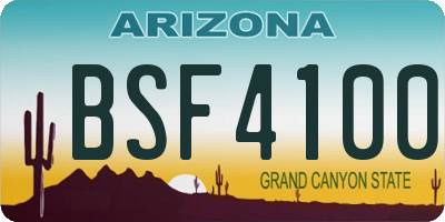 AZ license plate BSF4100