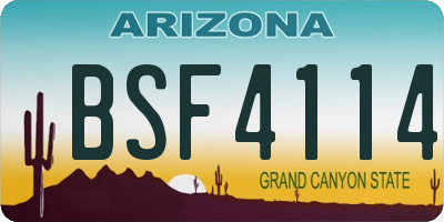 AZ license plate BSF4114
