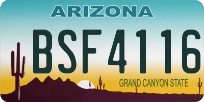 AZ license plate BSF4116